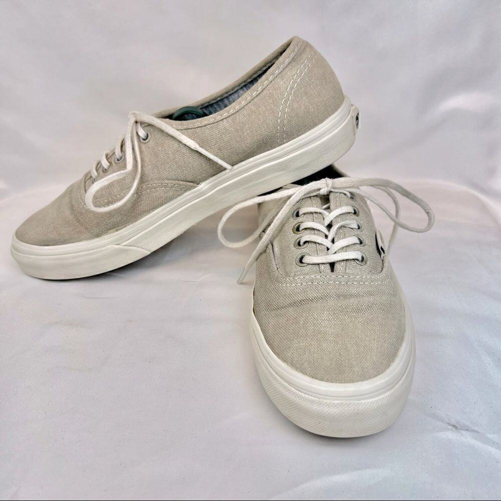 Vans Authentic Core Classics Canvas Sneakers Grey Lace Up Mens 6.5 Womens 8